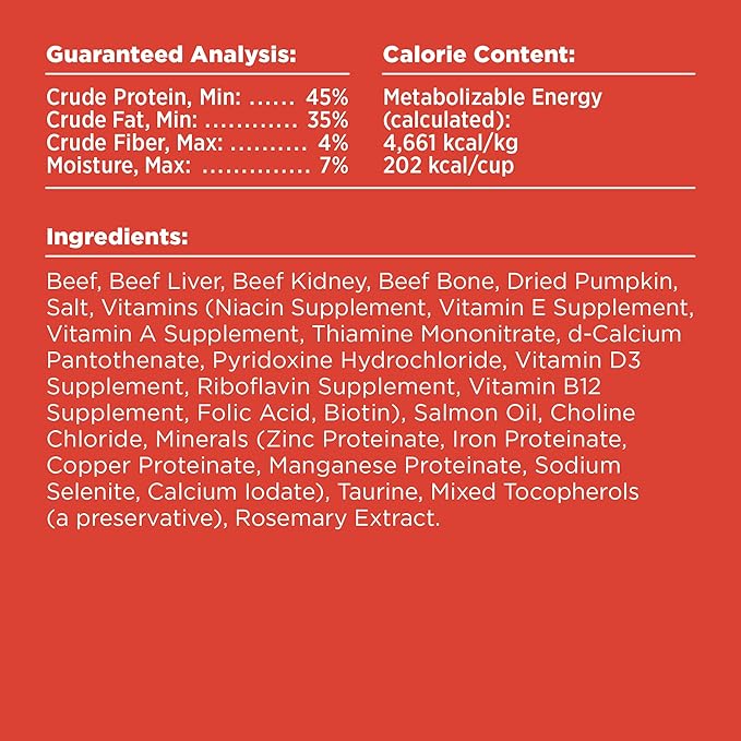 BIXBI Rawbble Freeze Dried Cat Food, Beef Recipe, 10 oz - 97% Meat and Organs, No Fillers - Pantry-Friendly Raw Cat Food for Meal, Treat or Food Topper - USA Made in Small Batches