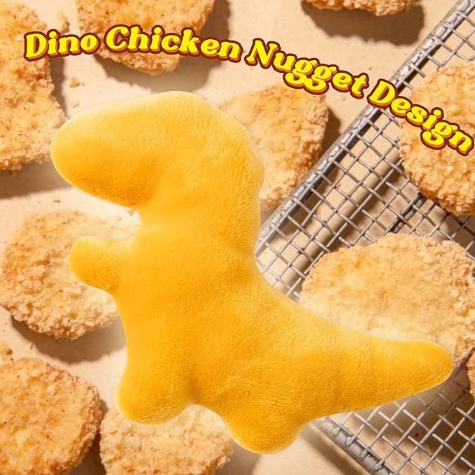 MALLMALL6 Catnip Toys for Cat - 5Pcs Dino Nuggets Cat Toys, Dinosaur Chicken Nugget Catmint Interactive Gift for Indoor Cats, Plush Golden Cat Supplies, Chew Cat Toy Set, Cute Pet Gifts for Cat Lover