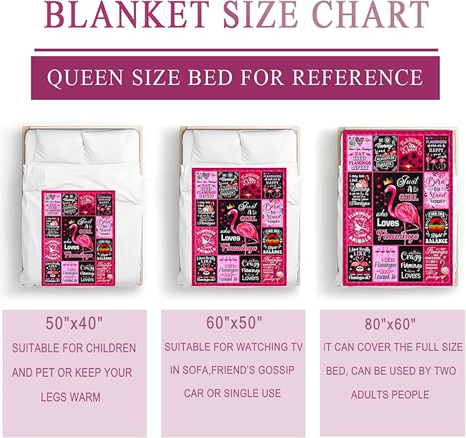 Flamingo Blanket Gifts for Women Girls, Pink Flamingo Blanket and Throws, Flamingos Lovers Birthday Gifts Decor Throw Blanket 50" x 40"