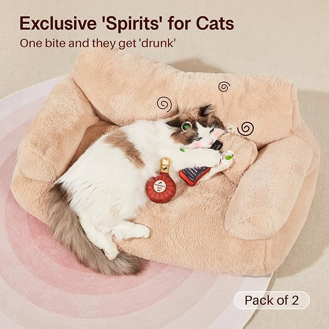 Potaroma Liquor-Simulation Cat Toys 2Pcs Catnip Crinkly Sound Toy, Durable Kitten Bite Kicker Toys, Indoor Feline Exercise 4.5 Inches for All Breeds