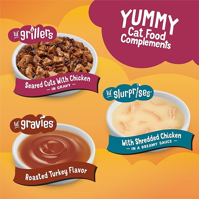 Purina Friskies Poultry Faves Lickable Gravy Cat Food Topper Variety Pack - 8 ct. Box