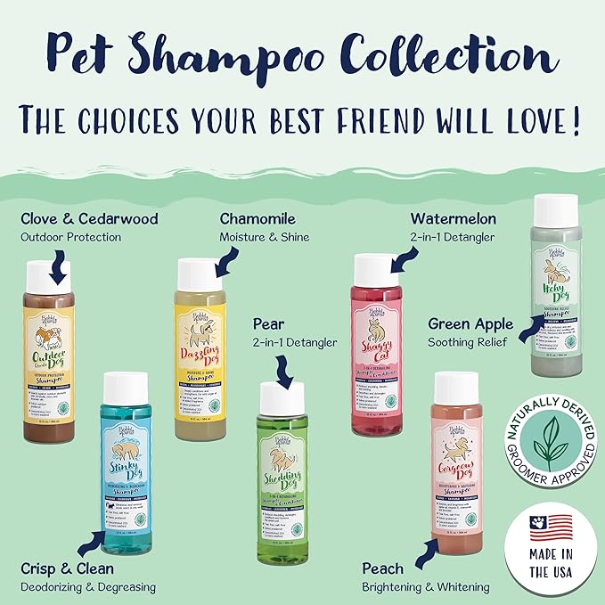 Bobbi Panter Dog Shampoo - Made in USA - All Natural Formula for Itch Relief & Soothing Skins, Concentrated 16:1 for Professional Groomers - Green Apple Scent, 13 Oz (Case of 12)