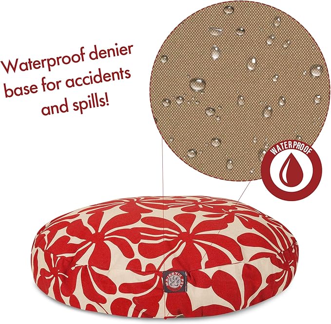 Red Plantation Small Round Indoor Outdoor Pet Dog Bed With Removable Washable Cover By Majestic Pet Products