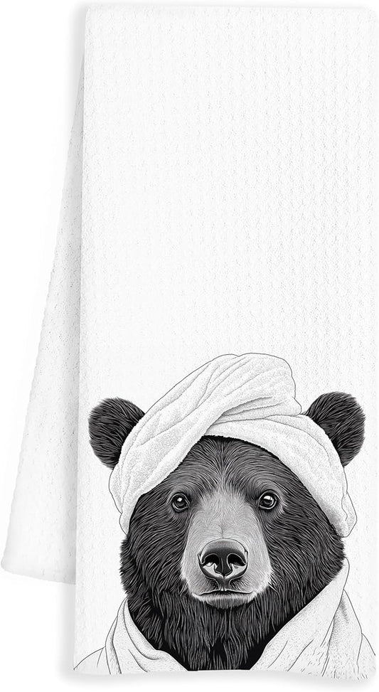 Cute Bear Bathroom Hand Towels, Bear Gifts for Bear Lovers, Bear Hand Towels for Bathroom, Bear Bathroom Decor, Kids Bathroom Decor, Cute Animal Bathroom Decor, 16x24 Inch