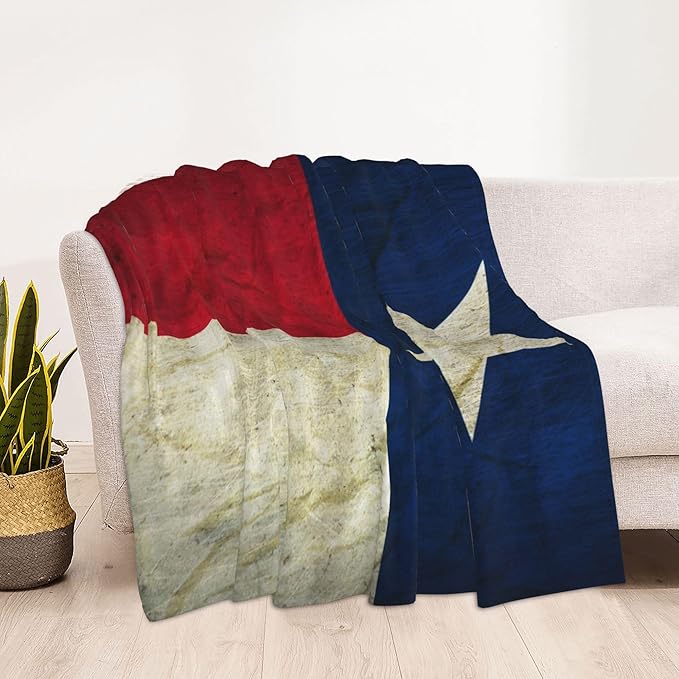 Texas Flag Soft Throw Blanket Flannel Fleece Blankets Warm Cozy Lightweight Fuzzy Blanket for Bed Sofa Couch Home Decor 60"X50"