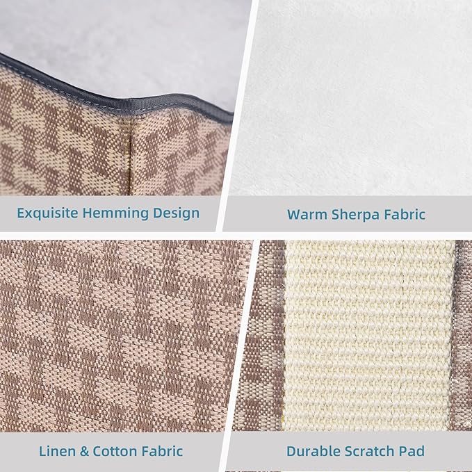 Cat Bed for Indoor Cats,Medium Large Cats Cave Bed,Machine Washable Slip Resistant Bottom,Ultra Soft Plush Cushion (Gray House)