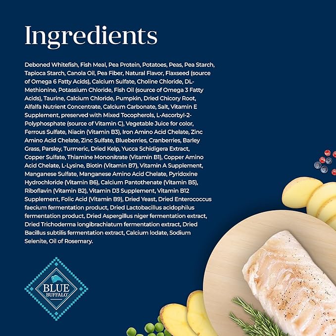 Blue Buffalo Basics Grain-Free Dry Cat Food, Skin & Stomach Care, Limited Ingredient Diet for Indoor Cats, Fish & Potato Recipe, 11-lb. Bag