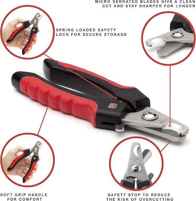 Mikki Dog, Cat Claw and Nail Clipper, Trim, Scissor for Grooming - for Large Pet Breeds - Large