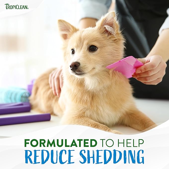 TropiClean Deshedding Cat & Dog Conditioner, Puppy & Kitten Safe, Reduces & Softens Coat, Lime & Coconut Scent, Made in The USA, 1 Gallon