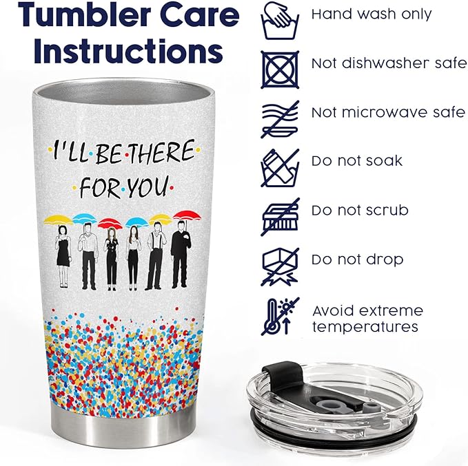 34HD Gifts for Friends, Friend Tumbler with Lid 20 oz Stainless Steel, Best Friend Cup, Friends Coffee Mug, Birthday Gifts for Women Men