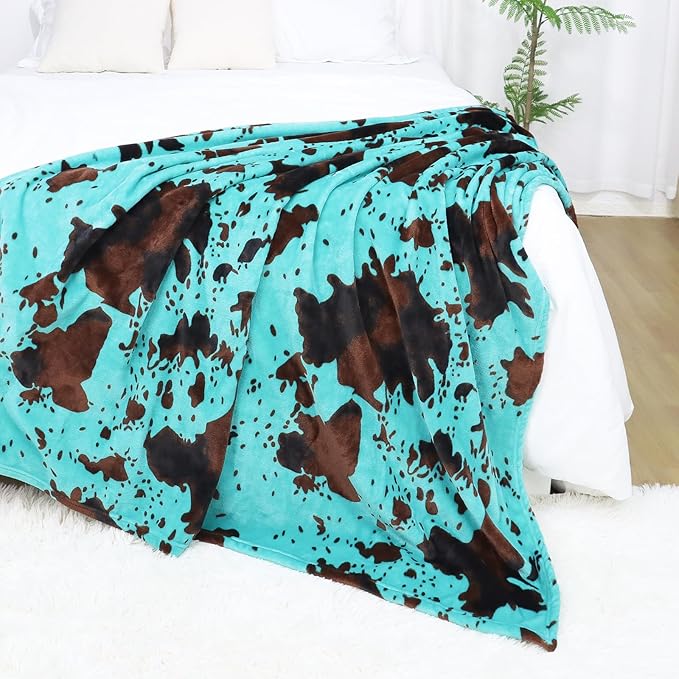 Teal Throw Blanket Fleece Blanket for Couch & Bed Turquoise Luxury Cozy Fuzzy Blankets and Throws Soft Warm Blankets All Season 50x60 inch