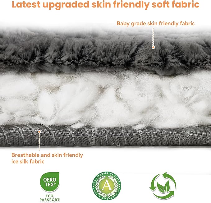 2 in 1 Dog Bed Crate Pad Mat Washable Reversible (Cool & Warm) Soft Fluffy Pet Kennel Beds for Large Medium Small Puppy Cat Sleeping Mattress Machine Wash Dog Cooling Mats