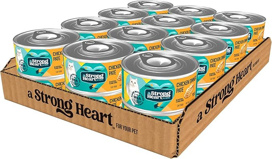 A Strong Heart Canned Wet Cat Food, Chicken Dinner Paté - 3 oz Cans (Pack of 24), Made in The USA with Real Chicken