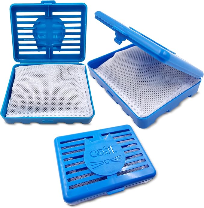 4 Pack Replacement Charcoal Filters Refill Pads for Catit Magic Blue Cat Litter Box Air Purifier