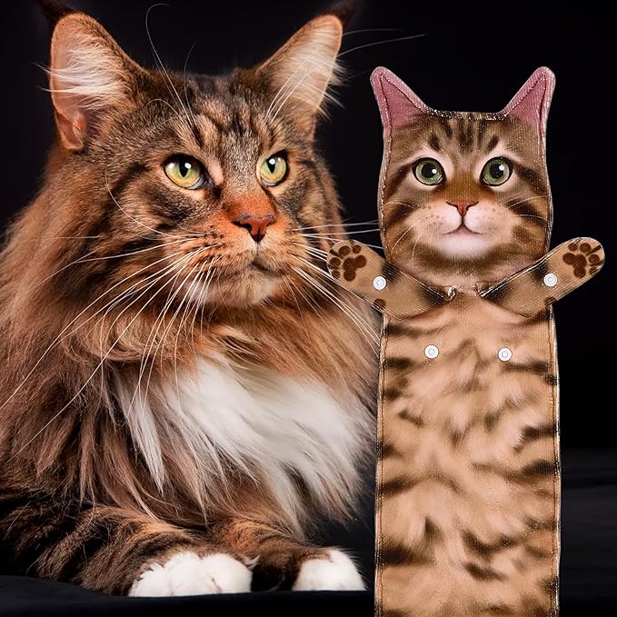 Cat Funny Hand Towels for Bathroom Kitchen- Cute Decorative Kitten Decor Hanging Face Towels- Unique Housewarming Valentines Mothers Birthday Gifts for Women Mom Cat Lovers