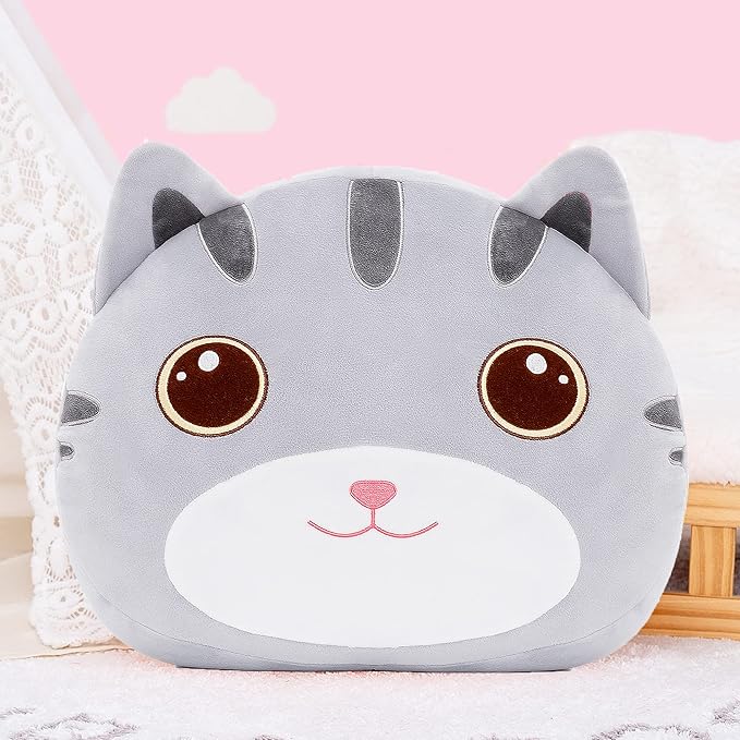 Lazada Cat Plush Kids Pillow Toys Gift for Toddler for Girls Gray 15 Inches