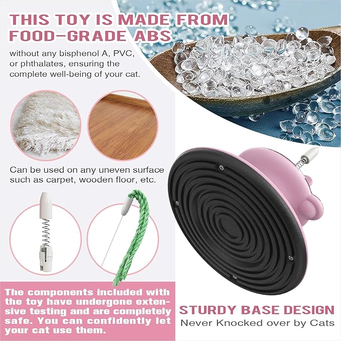 Cat Interactive Toys for Indoor Cats Kitten Wand Toy Weight Loss Kitty Funny Game Slow Food Dispenser Feeder Treat Dispensing Feeding Pet Supplies Birthday Gift C