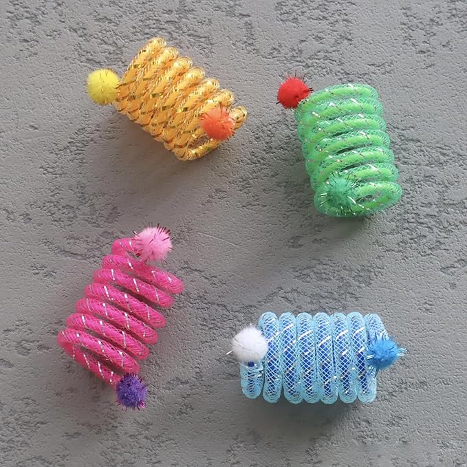 IUHKBH Cat Springs, 6 PCS Colorful Springs Cat Toys Interactive Cat Toy Plastic Coil Spiral Springs for Cat Kitten