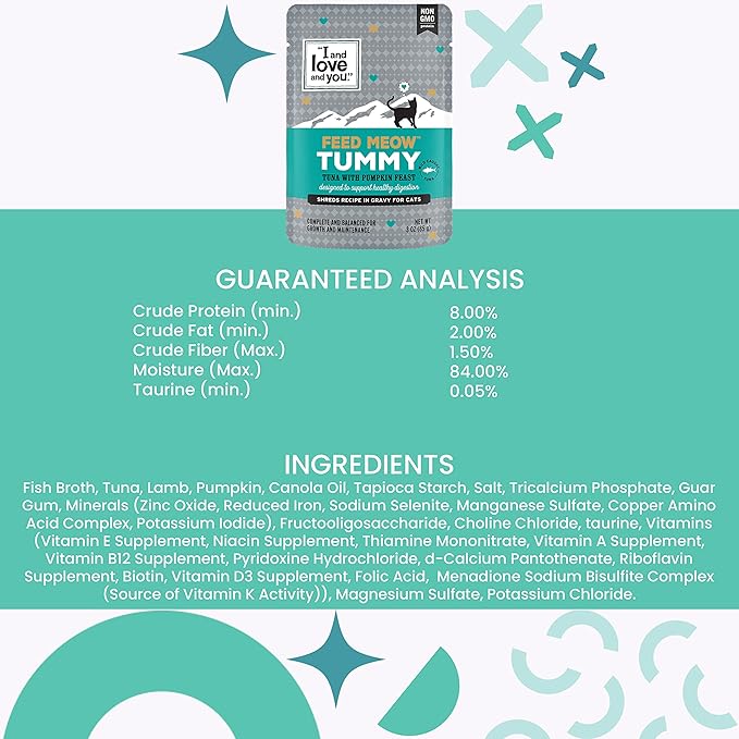 I and love and you Feed Meow Variety Pack - Salmon, Chicken, Tuna - Grain Free, Shredded, No Fillers 3oz Pack of 12