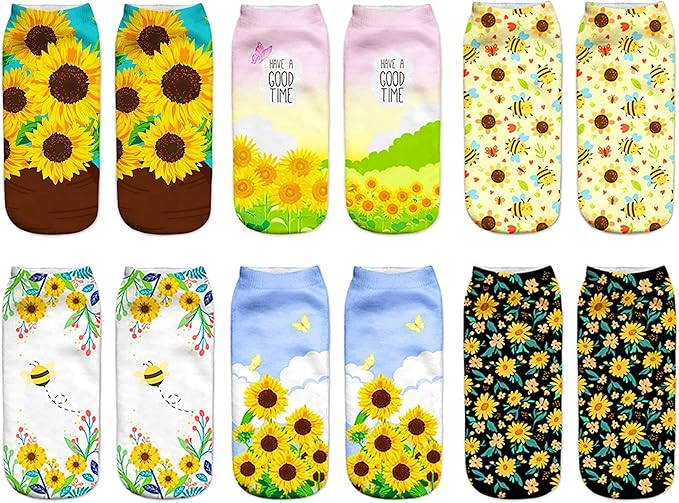Benefeet Sox Funny Ankle Socks Cute Novelty No Show Animal Fruit Flower Cartoon Colorful Graphic Low Cut Socks for Women Girl