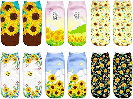 Benefeet Sox Funny Ankle Socks Cute Novelty No Show Animal Fruit Flower Cartoon Colorful Graphic Low Cut Socks for Women Girl