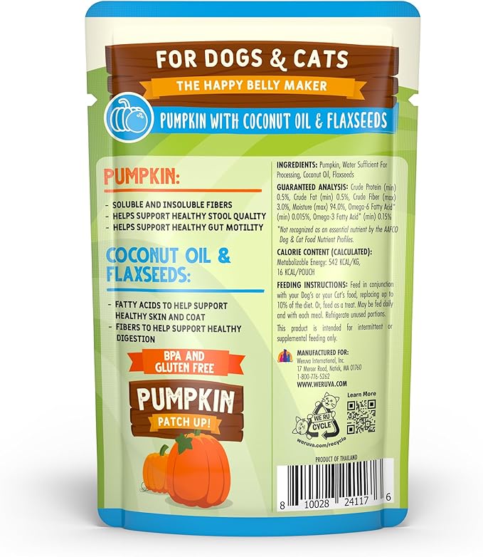Weruva Pumpkin Patch Up! Pumpkin Pouches for Dogs & Cats