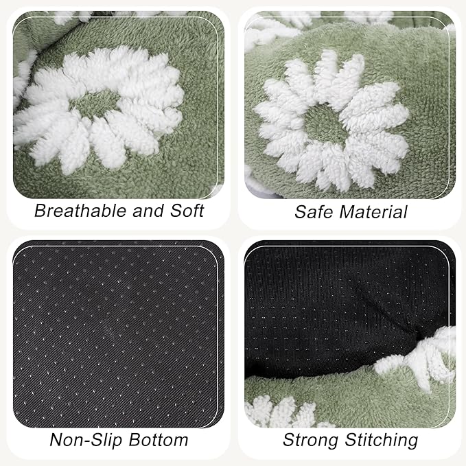 Calming Dog Bed, Dog Beds Fits up to 25 lbs Pets, Fluffy Donut Dog & Cat Bed Washable, Round Anti Anxiety Dog Bed, Small Dog Bed with Non-Slip Bottom (White, 24" x 24")