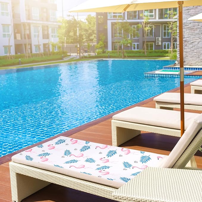 LIVILAN Flamingo Beach Towel, 30" x 60" Oversized, Lightweight Microfiber, Quick Dry, Sand Free, Perfect for Pool, Swim, Bath, Cute White Chalk Paint Design, Ideal Flamingo Gifts