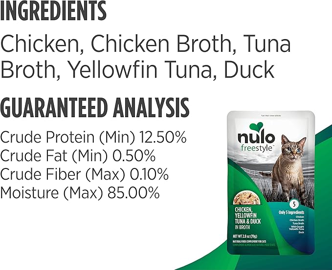 Nulo Freestyle Cat & Kitten Wet Cat Food Pouch, Premium All Natural Grain-Free Soft Cat Food Topper with Amino Acids for Heart Health and High Animal-Based Protein
