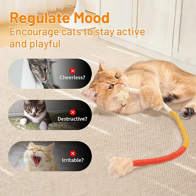 Sisal Rope Cat Toys,3 Pack Bite-Resistant Catnip Toys,Cat Toys for Bored Indoor Cats, Safe Teeth Cleaning Chew Cat Toy,Interactive Cat Kicke Toys for Indoor Cats for 24" All Breeds