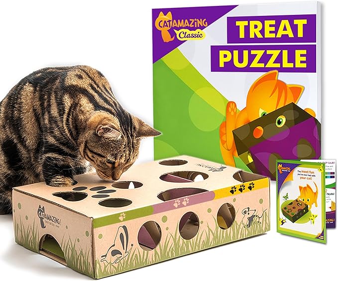 Classic – Cat Puzzle Feeder – Interactive Enrichment Toy – Treat Puzzle Box – Food Maze for Indoor Cats