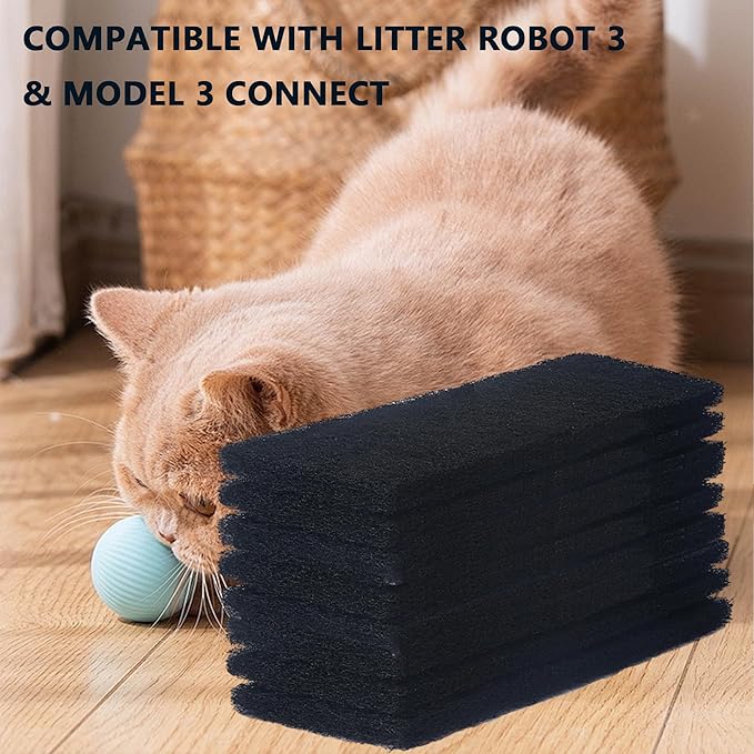 8 Pack Carbon Filters Compatible with Litter Robot 3 Replacement Filters for Absorbing Odors Control Damp from Pets and Keep Home Fresh