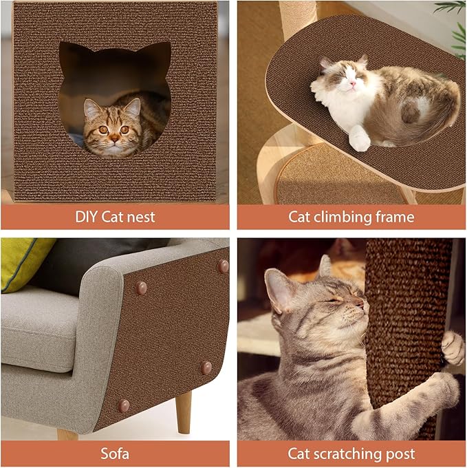 Couch Protector from Cat Claws 78.7"x15.8" Cat Scratching Mat Set, Cat Scratch Furniture Protector, Cat Scratching Post Scratch Pad Cover Replacement for Cat Tree Shelf Steps Couch Corner Wall