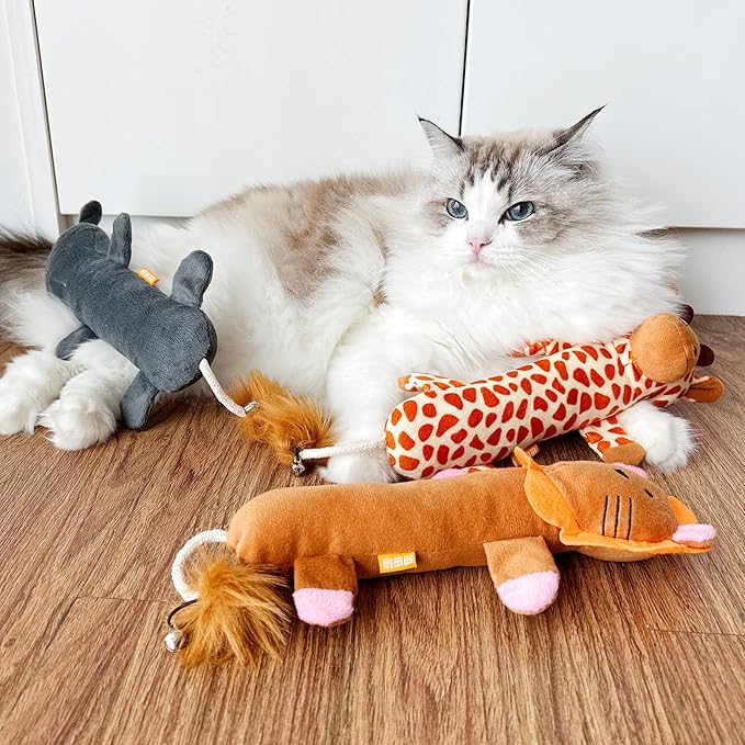 Catnip Silvervine Matatabi Pillow for Cats Kittens,Crinkle Sound Toy,Cat Kicker Toy,Large Size Cat Pillow Soothing Plush Cat Toy(Mouse).