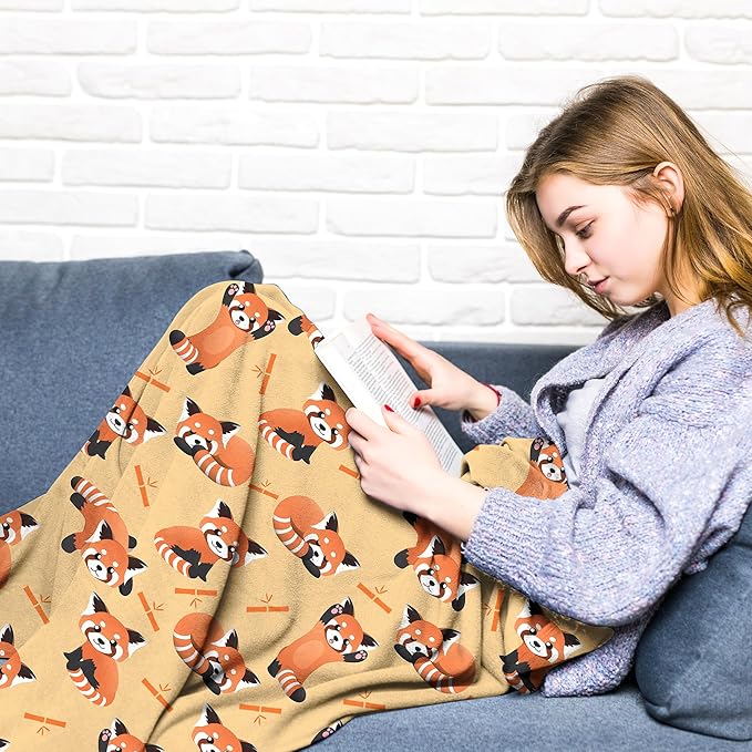 Red Panda Blanket Ultra Soft Flannel Merch Red Panda Throw Blanket Stuff Gifts for Red Panda Bamboo Lovers Blankets for Girls Boys Kids Women Adults 50"X 40"