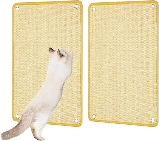 2 Pcs Cat Scratching Mat, Natural Sisal Cat Scratcher Mat Sisal mat Cat Scratch mat Cat Scratch Furniture Protector Cat Scratcher Mat (Brown)