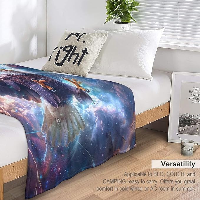 Patriot Eagle Blanket Eagle Gifts for Girls Boys Woman Kids Flying Eagle Lover Throw Blankets Soft Blanket Warm Fleece Flannel Plush Blankets for Bed Sofa Couch 50"x60"