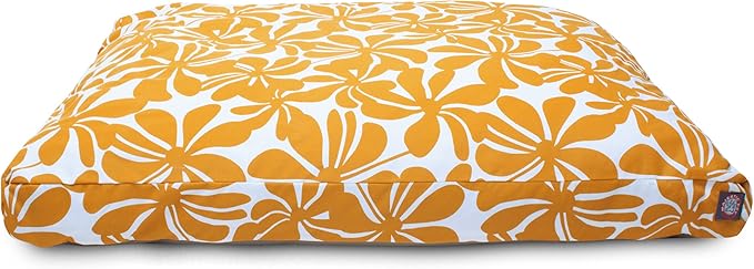 Yellow Plantation Small Rectangle Indoor Outdoor Pet Dog Bed With Removable Washable Cover By Majestic Pet Products