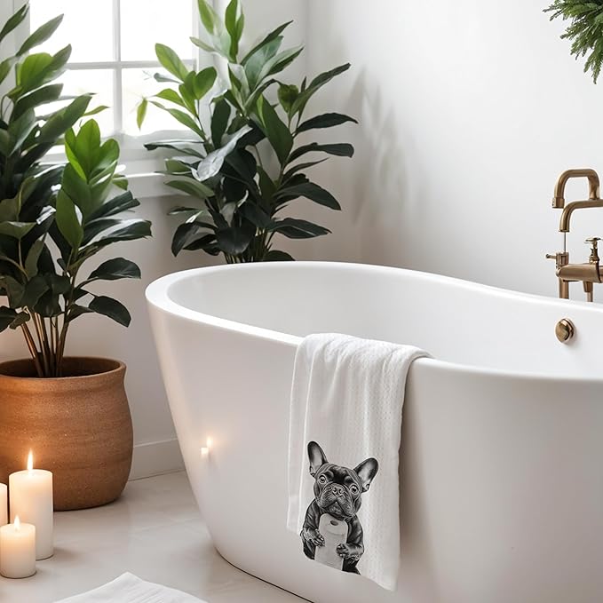 French Bulldog Hand Towels for Bathroom, Dog Bathroom Hand Towels, French Bulldog Bathroom Decor, Funny Hand Towels, Dog Bathroom Decor, French Bulldog Gifts, 16x24 Inch