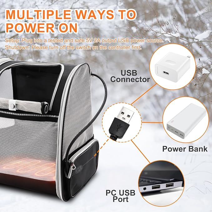 Texsens Pet Heating Pad for Cats and Dogs - Heated Cat Bed with Chew Resistant Cord and Removable Soft Cover - 13.4 x 9.5Inches - Fits All Cat Backpack Carrier