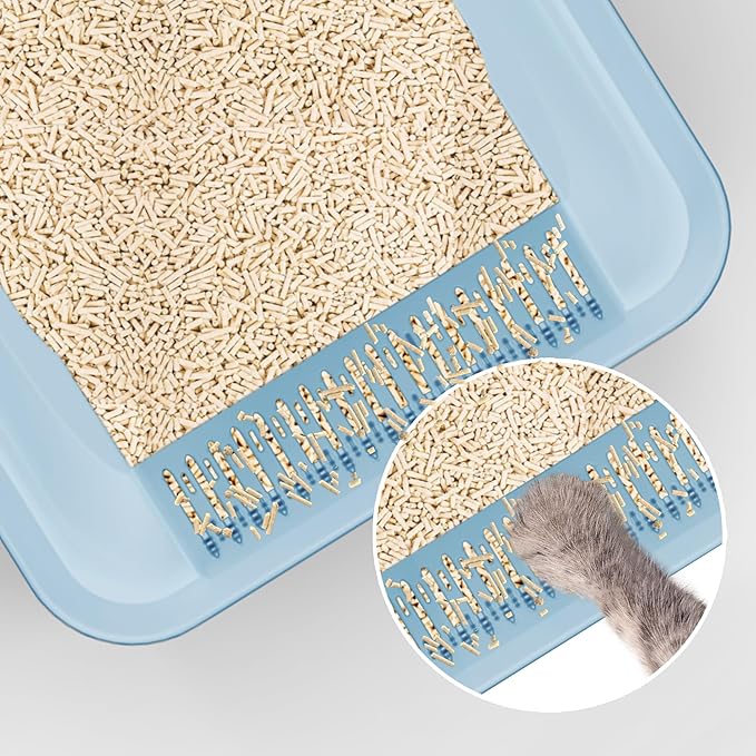 2 Pack Stainless Steel Cat Litter Box with Lid Enclosed Sides Extra Large Matel Litter Box for Big Cats XL Steel Litter Pan for Multiple Cats with Cat Litter Scoop Easy Cleaning