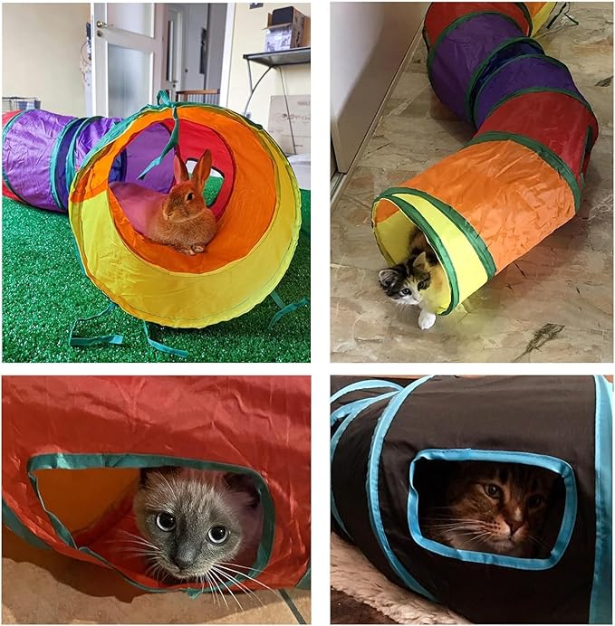 Cat Tunnel,Rabbit Tunnel,Cat Tunnels for Indoor Cats,Peekaboo Cat Cave,for Cats, Puppy, Kitty, Kitten, Rabbit