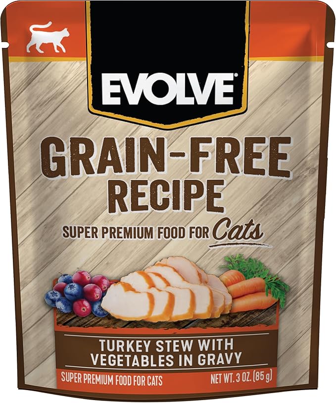 Evolve Grain Free Turkey Stew with Veggies in Gravy Wet Cat Food | 3 oz - 24 pk