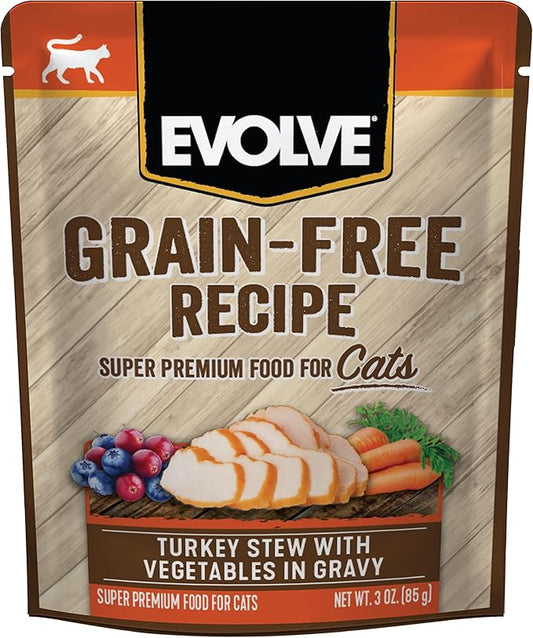 Evolve Grain Free Turkey Stew with Veggies in Gravy Wet Cat Food | 3 oz - 24 pk