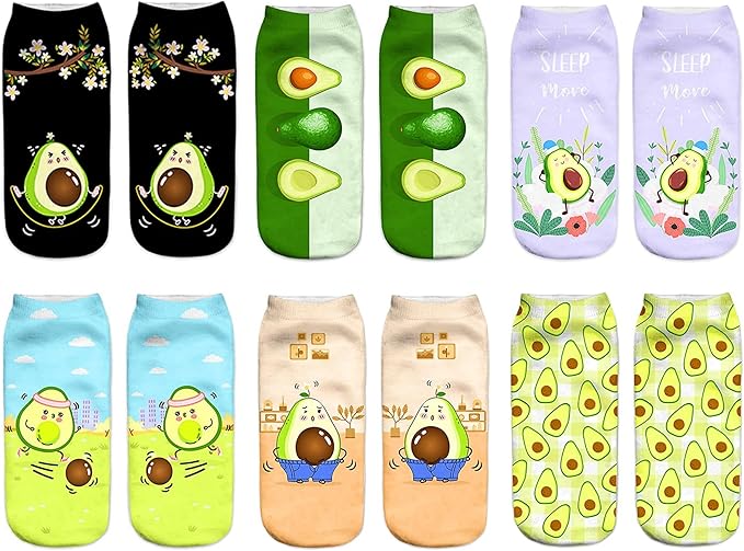 Benefeet Sox Funny Ankle Socks Cute Novelty No Show Animal Fruit Flower Cartoon Colorful Graphic Low Cut Socks for Women Girl
