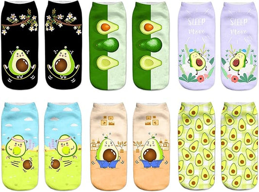 Benefeet Sox Funny Ankle Socks Cute Novelty No Show Animal Fruit Flower Cartoon Colorful Graphic Low Cut Socks for Women Girl