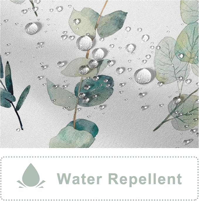 AWERT Shower Curtain Green Plants for Bathroom Waterproof Quick-Drying Eucalyptus Leaves Shower Curtain Set with Hooks 72x78 Inch
