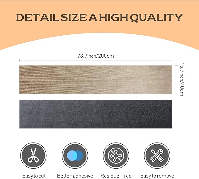 Trimmable Cat Scratching Post Carpet 78.7"x15.8" Self-Adhesive Cat Scratching Mat Cat Carpet Replacement for Cat Tree Wall Shelves Couch Furniture Protector (Khaki)