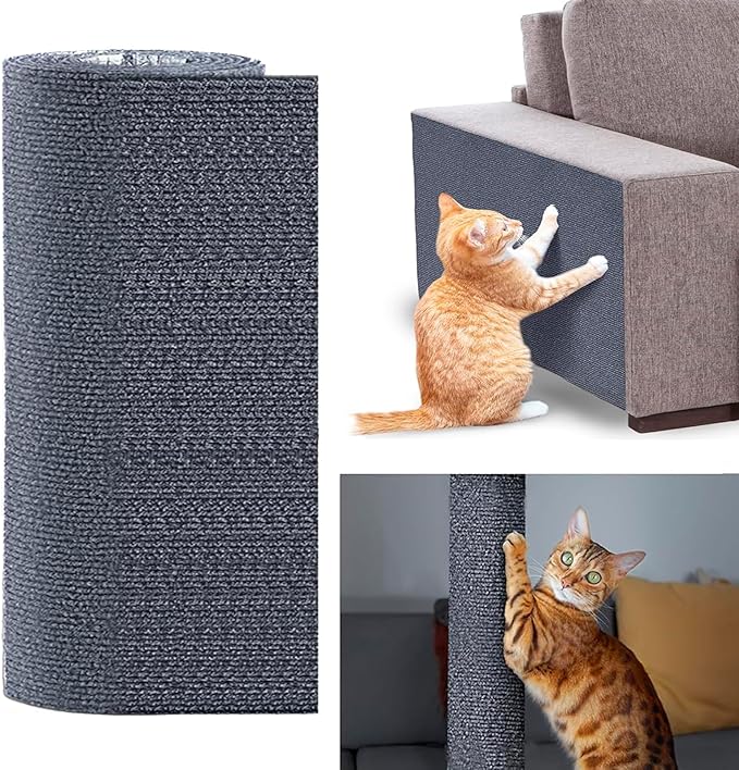 39.3"x15.8" Cat Scratch Couch Furniture Protector, Trimmable Cat Scratching Mat, Self-Adhesive Cat Scratch Pad Post Furniture Protectors from Cats Claws Scratching