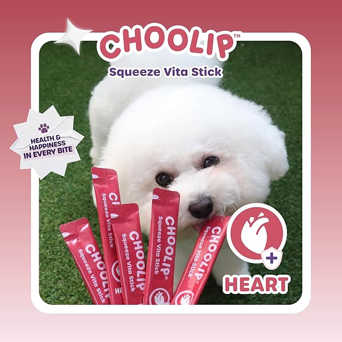 Squeeze Vita Stick Lickable Treats for Dogs & Cats. 49 Heart Support Sticks with Essential multivitamins. Soft and Tasty Paste for All Life Stages, Supporting Heart Health